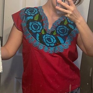 Embroidered Flower Blouse